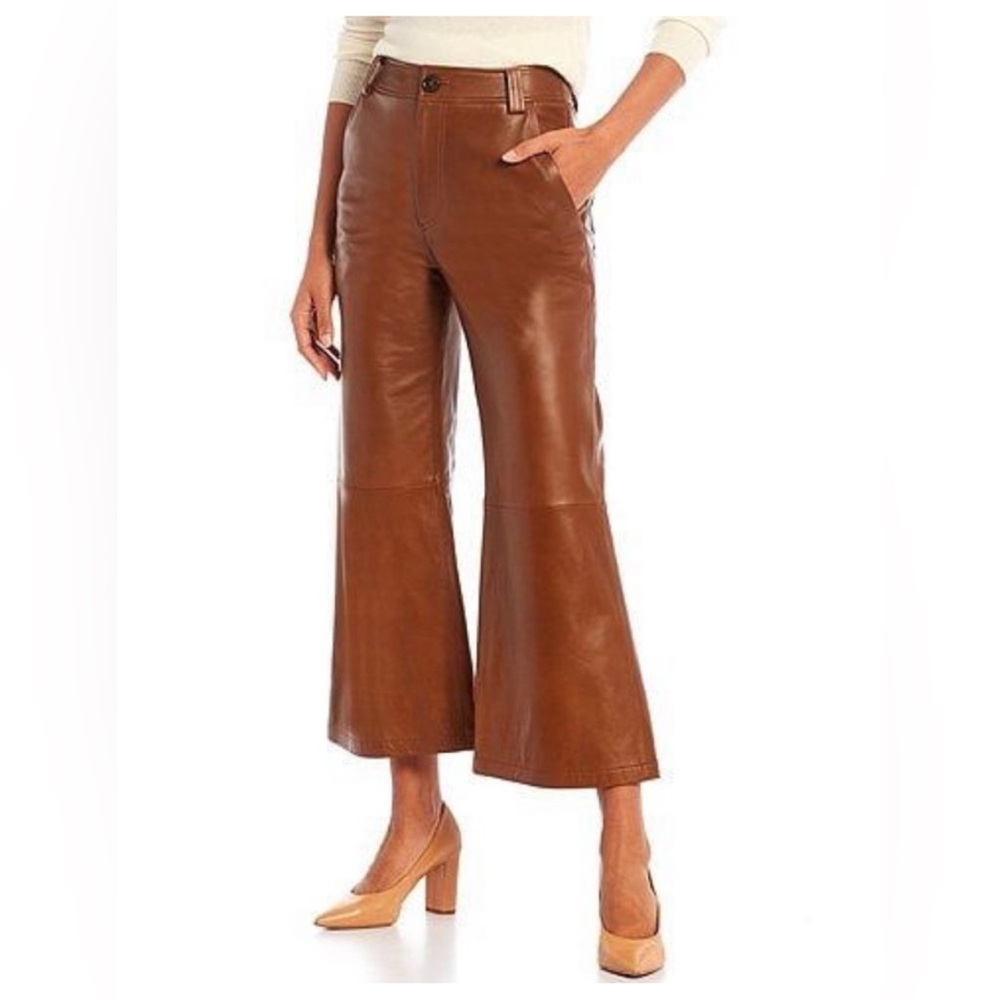 Antonio Melani Genuine Leather Culotte
High Rise Wide Leg Cropped Pants